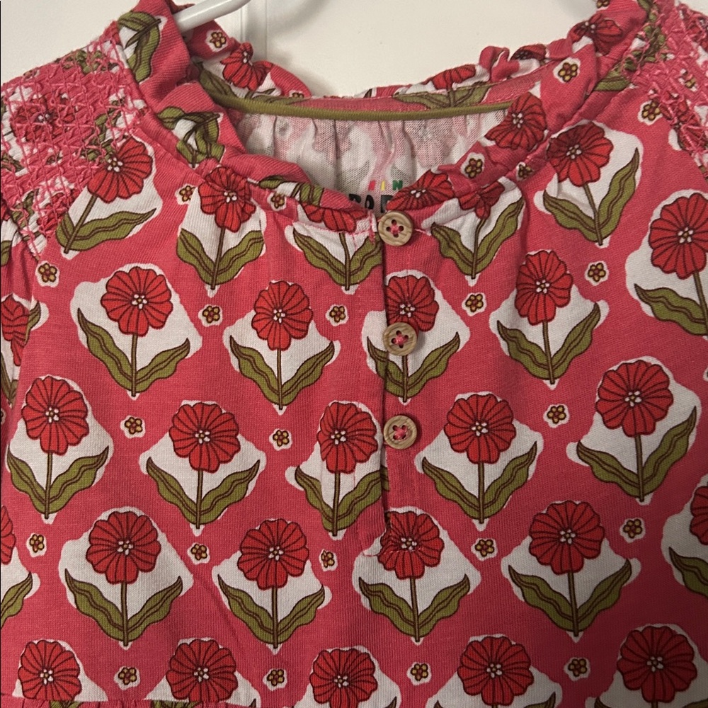 Mini Boden Coral and White Floral Dress